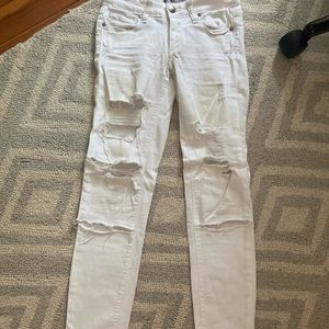 PAIGE high rise white ripped jeans